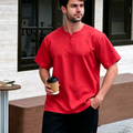3-Button Henley Kurta Shirt - Premium Ironless Muslim Top for Men