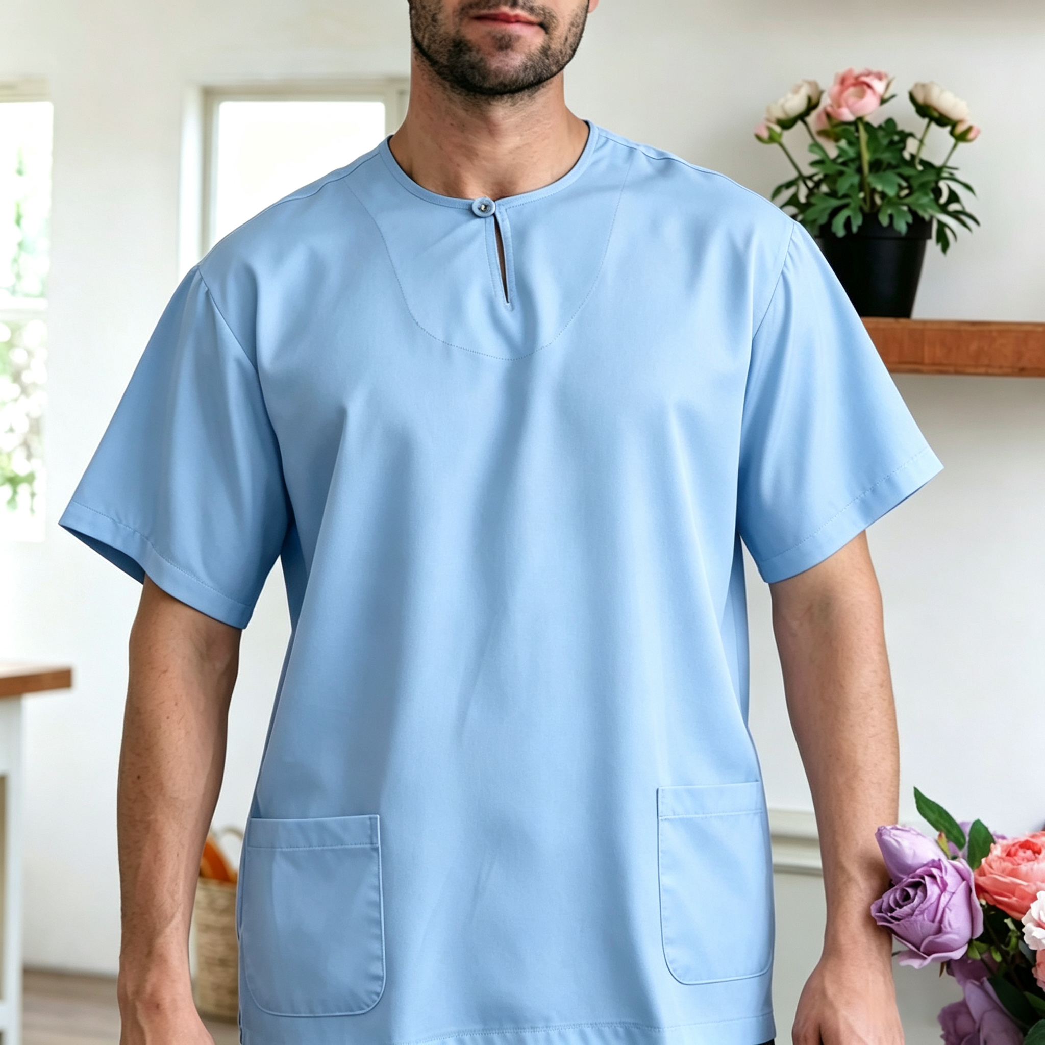 Premium One-Button Kurta | Ironless Abloh Crepe - Tailored Sophistication for Men