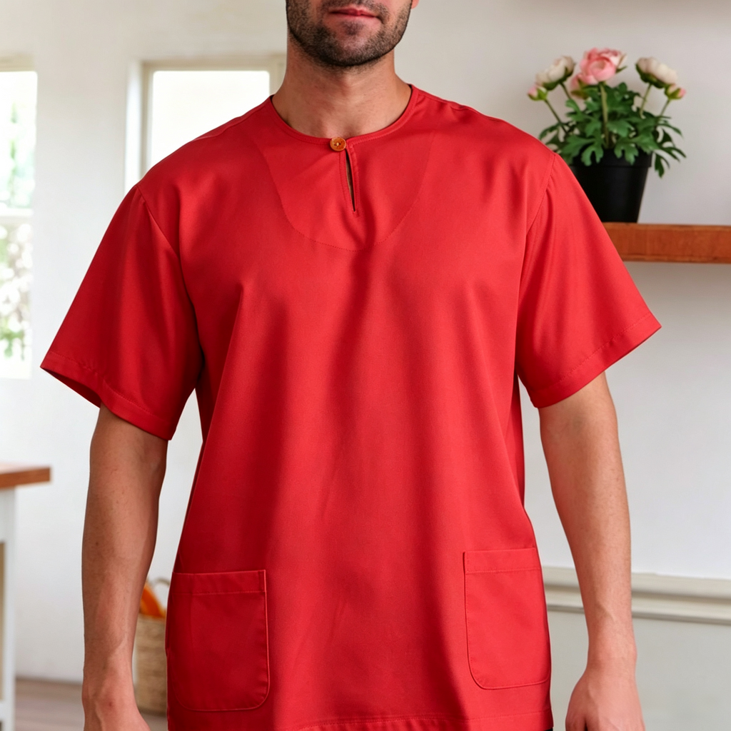 Command Attention. The Ultimate Bold Red Minimalist Kurta.
