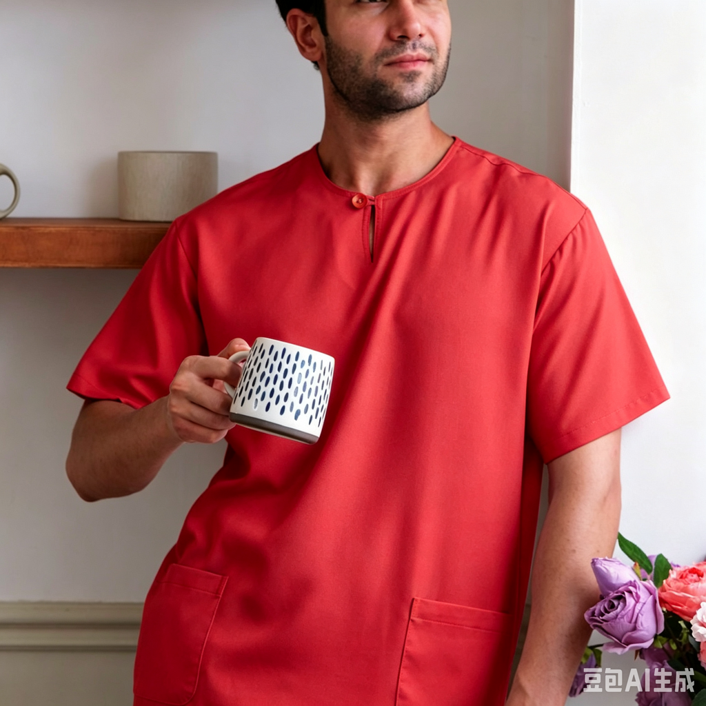 Command Attention. The Ultimate Bold Red Minimalist Kurta.