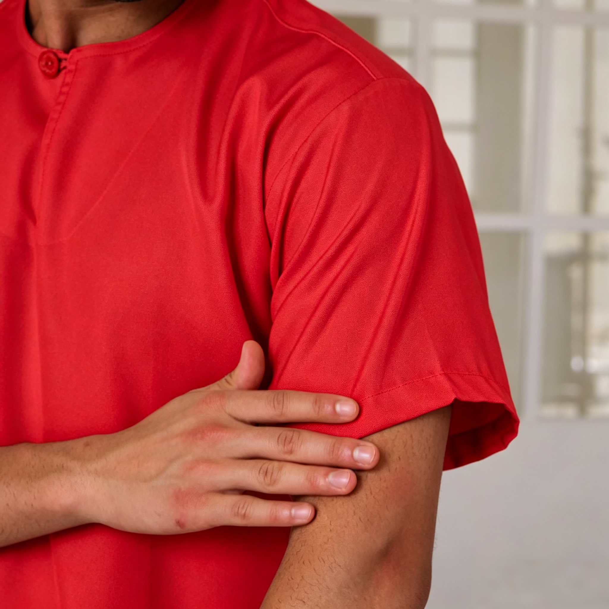 Command Attention. The Ultimate Bold Red Minimalist Kurta.