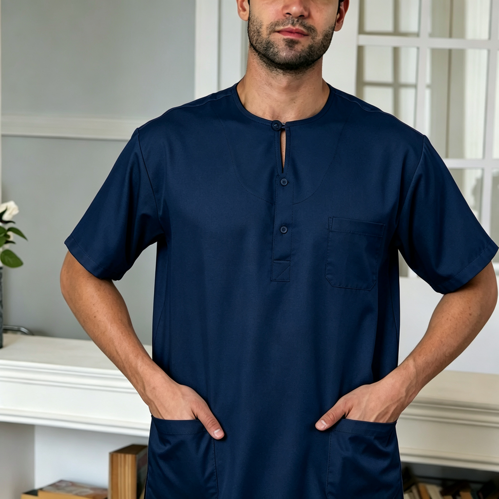 Premium One-Button Kurta | Ironless Abloh Crepe - Sophisticated & Tailored Fit