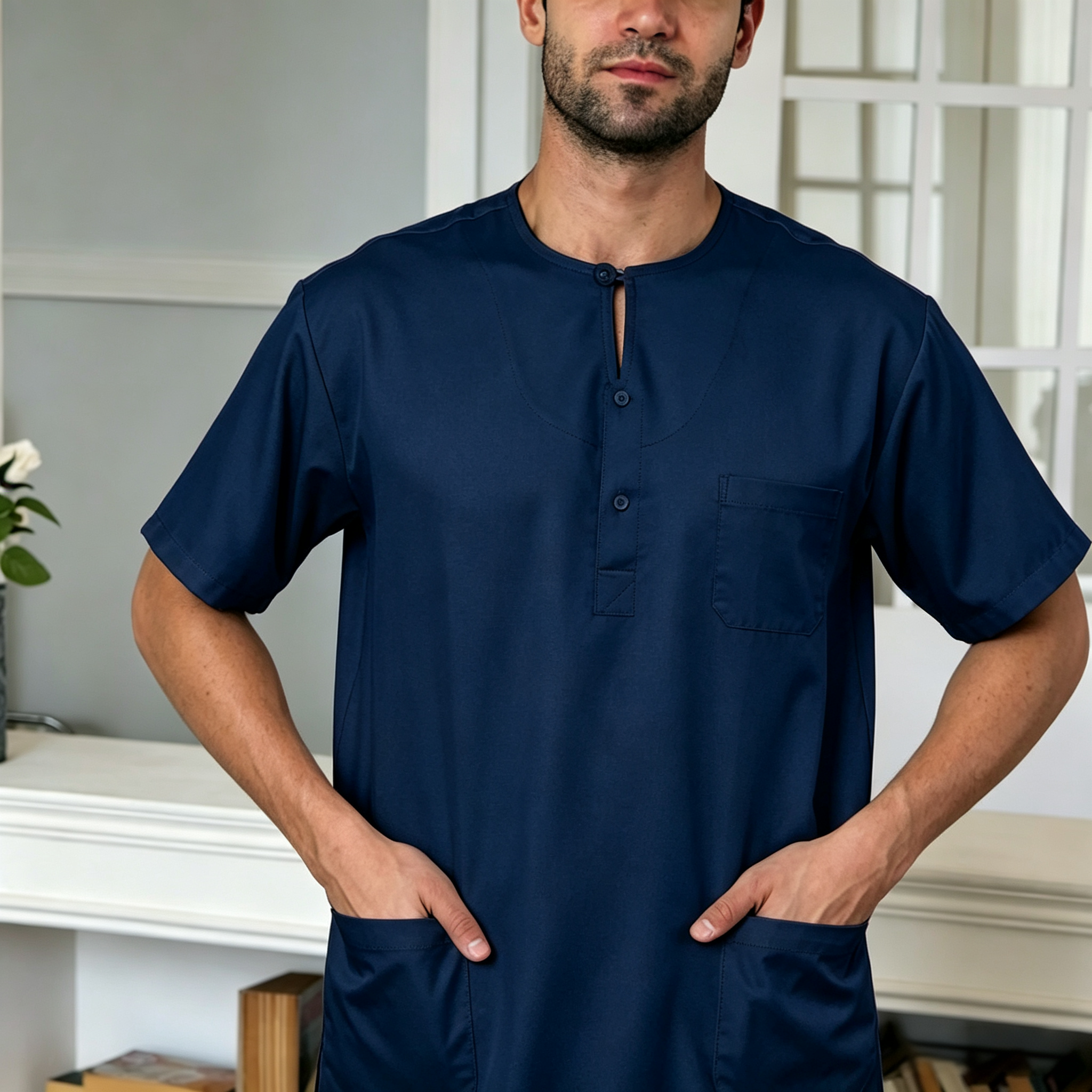 Premium One-Button Kurta | Ironless Abloh Crepe - Sophisticated & Tailored Fit