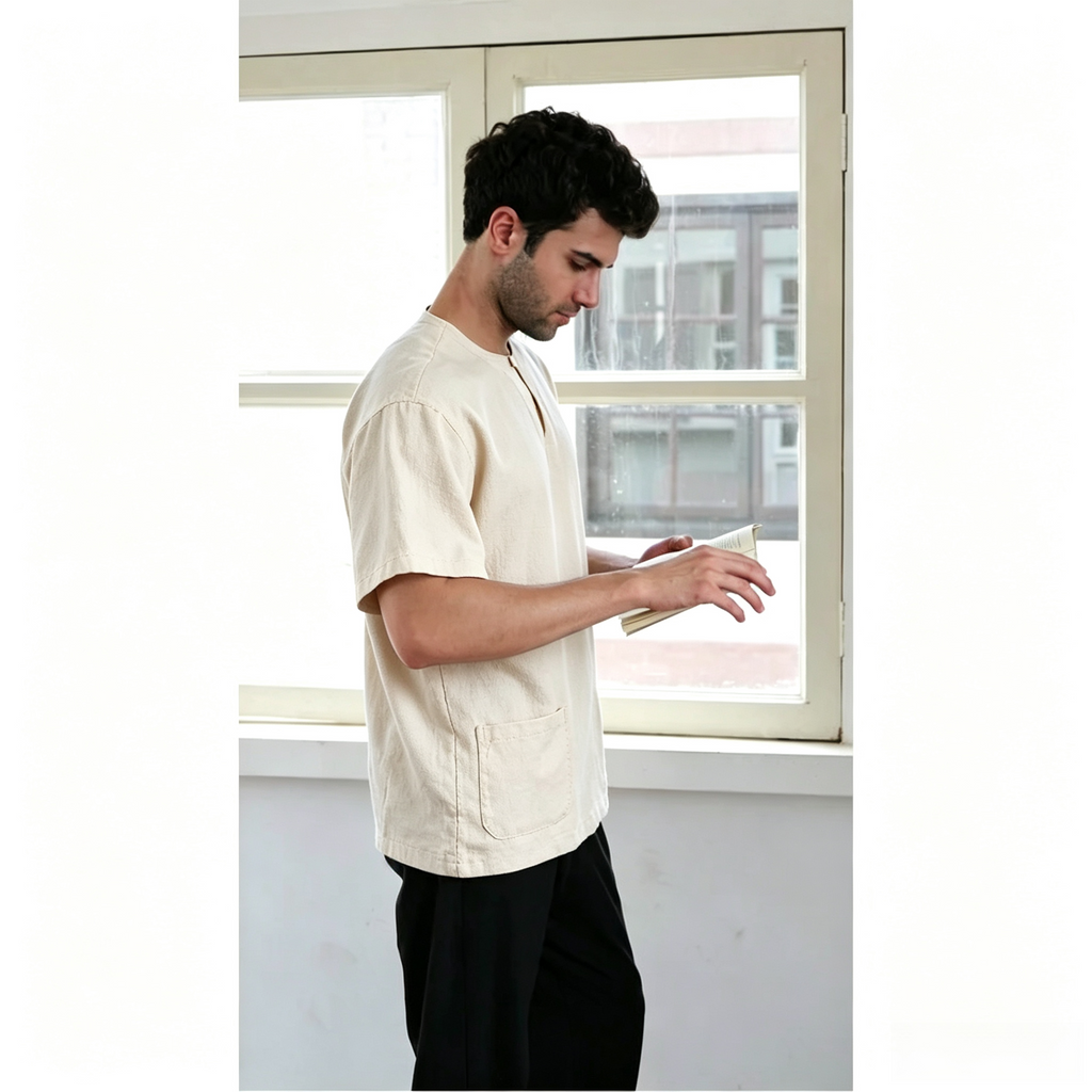 Premium One-Button Kurta | Ironless Abloh Crepe - Baju Ibadah Paling Selesa & Segak