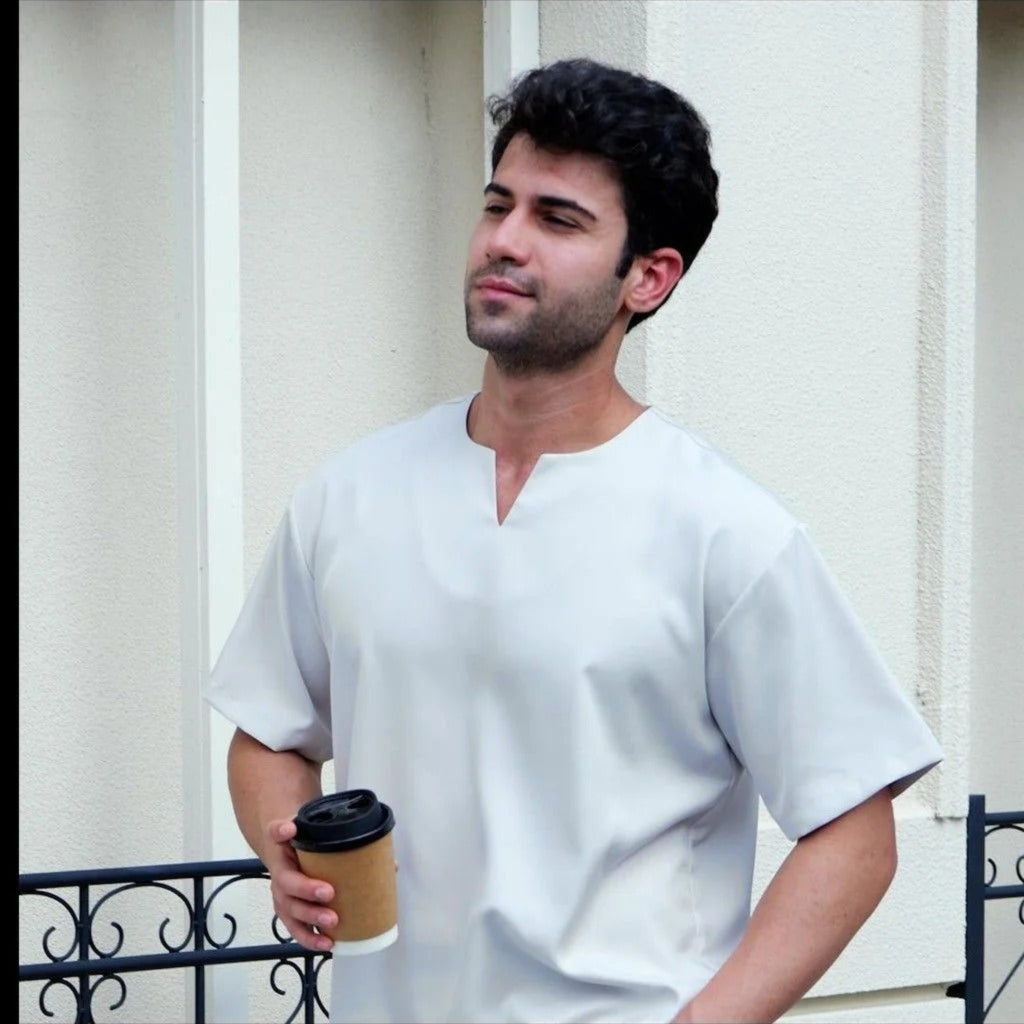Ironless Off White Kurta Shirt - Premium Breathable Islamic Top for Eid
