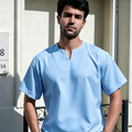 Modern V-Neck Kurta Moden Light Blue Top