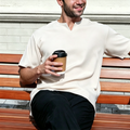 Breathable Short Sleeve Kurta - Khaki Ultra-Cooling Men's Prayer Wear