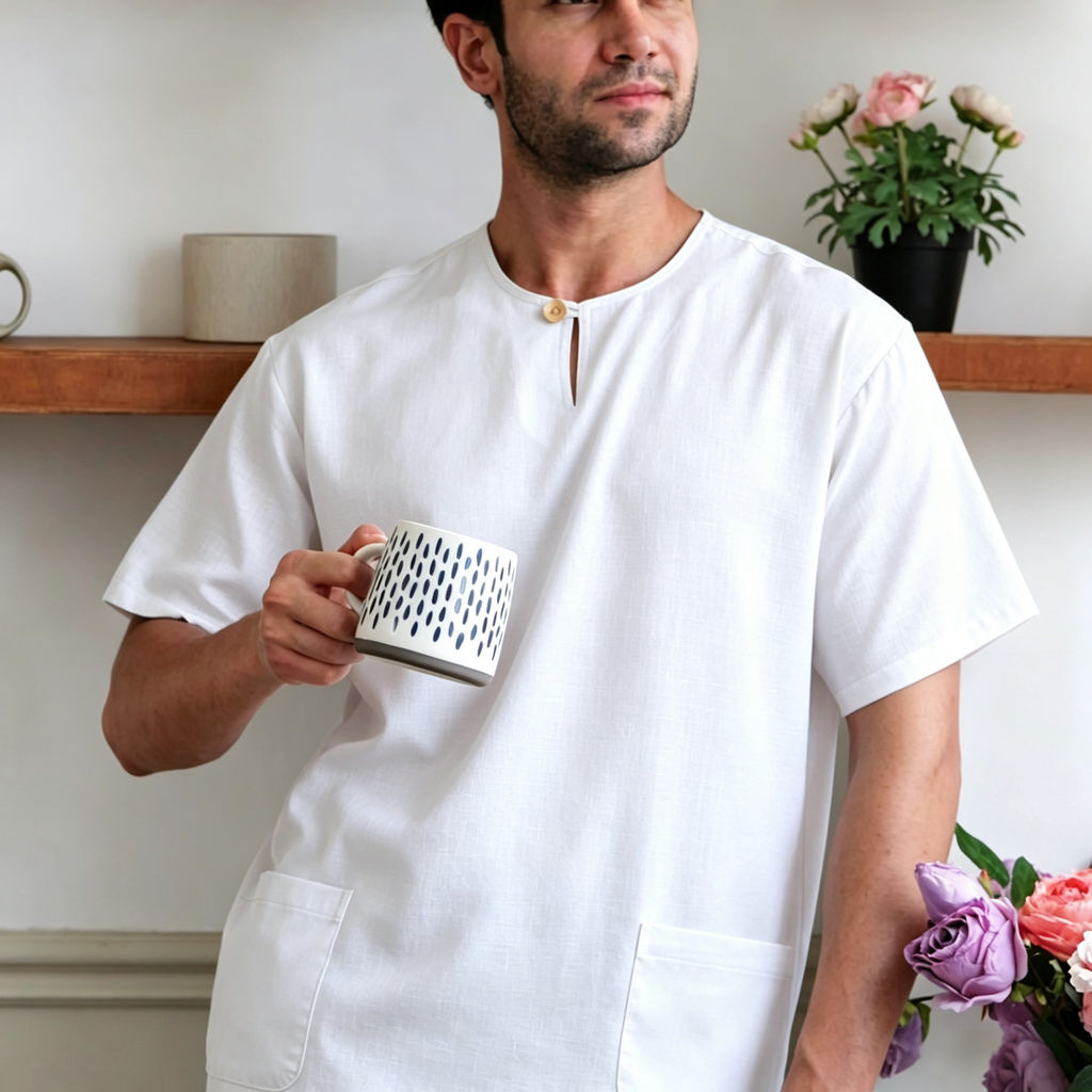 Stop Ironing. Upgrade to the Ultimate Minimalist White Kurta.