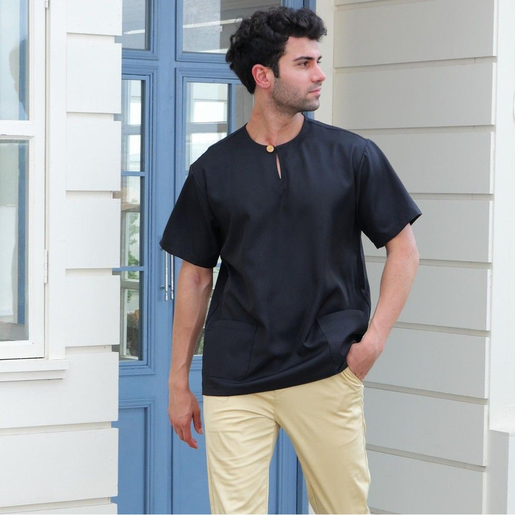 Button Ironless Kurta – Premium Abloh Crepe Fabric, Relaxed Fit