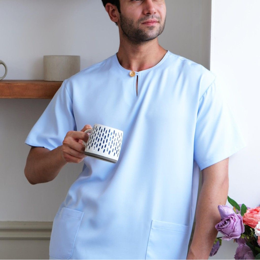 Button Ironless Kurta – Premium Abloh Crepe Fabric, Relaxed Fit
