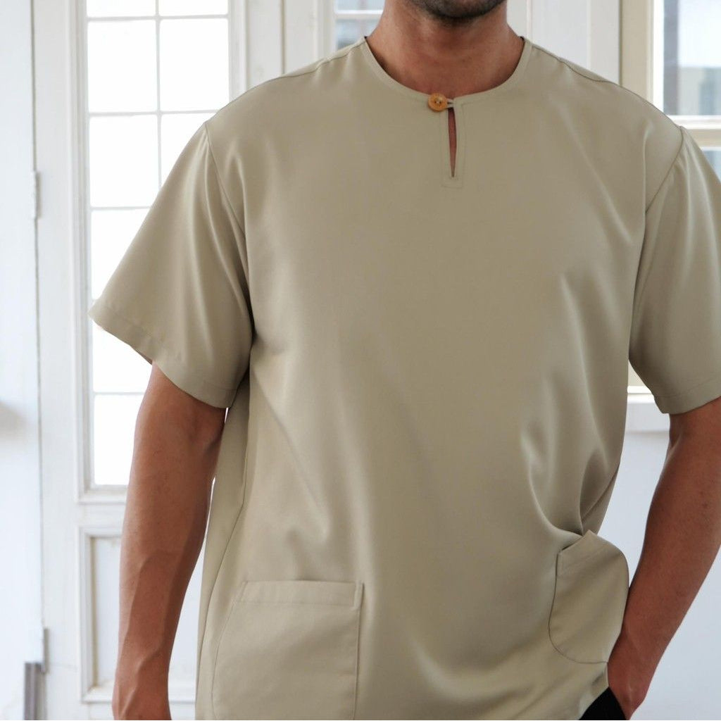 Button Ironless Kurta – Premium Abloh Crepe Fabric, Relaxed Fit